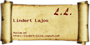 Lindert Lajos névjegykártya